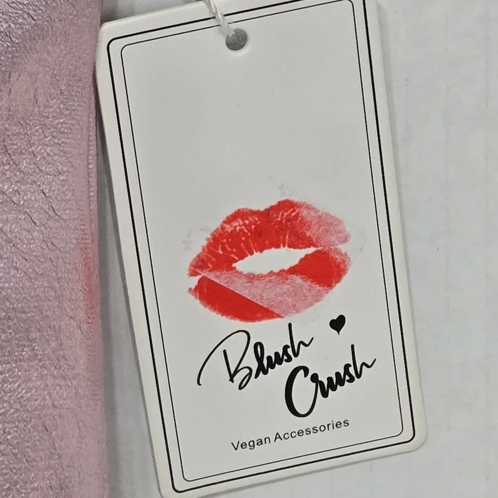 Blush Crush NEW Vegan Leather Metallic Pink Cosmetic Bag Makeup Pouch NWT